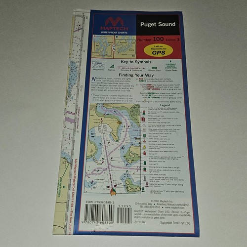 Vtg puget sound map - puget, maptech